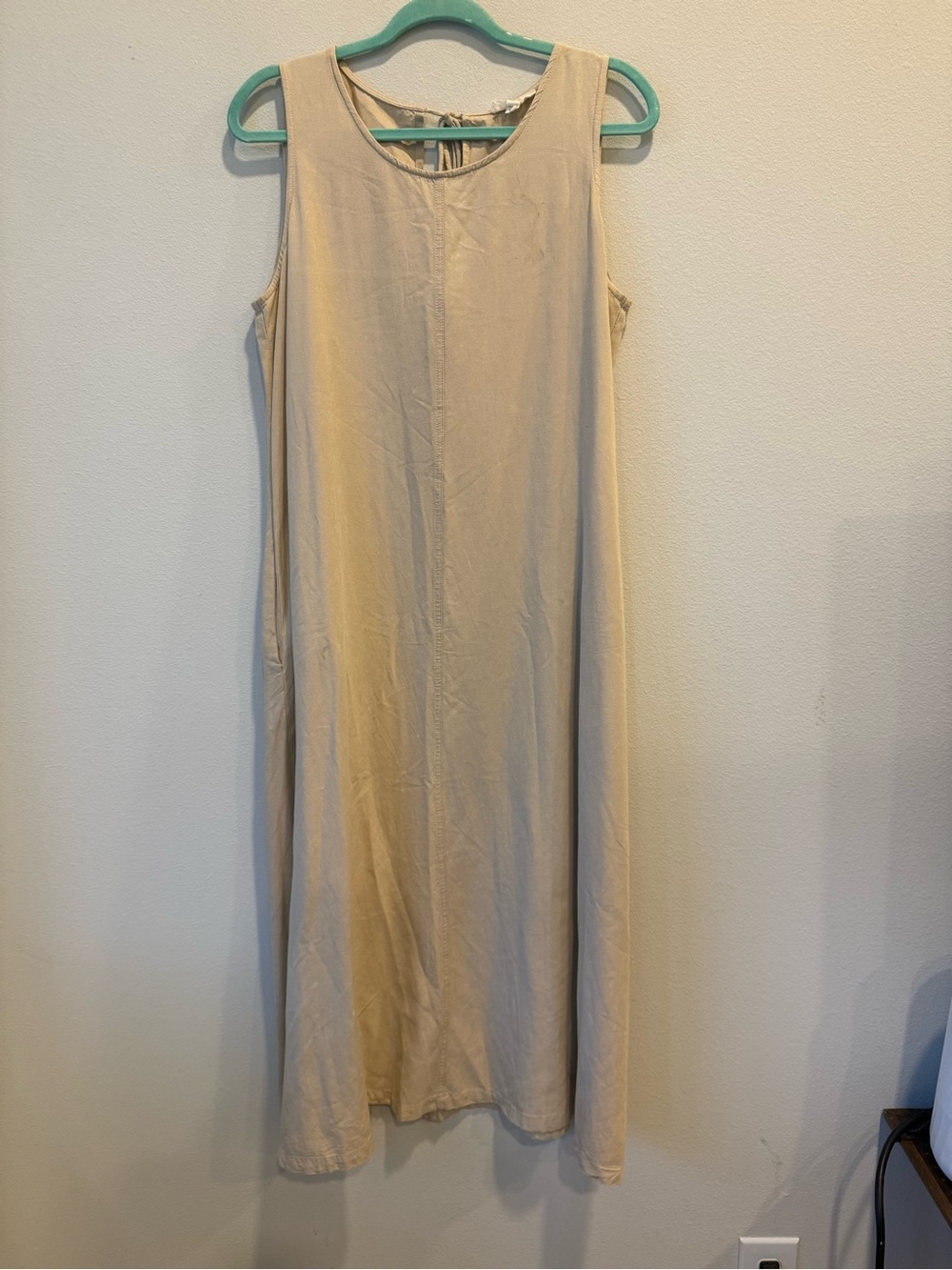 Sleeveless Beige Shift Dress
